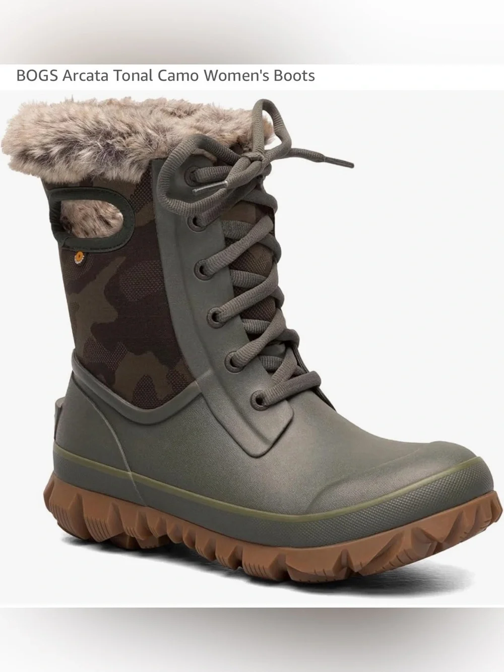 Bogs Women's Camo Winter Boots in Dark Green Camo. Waterproof & insulated